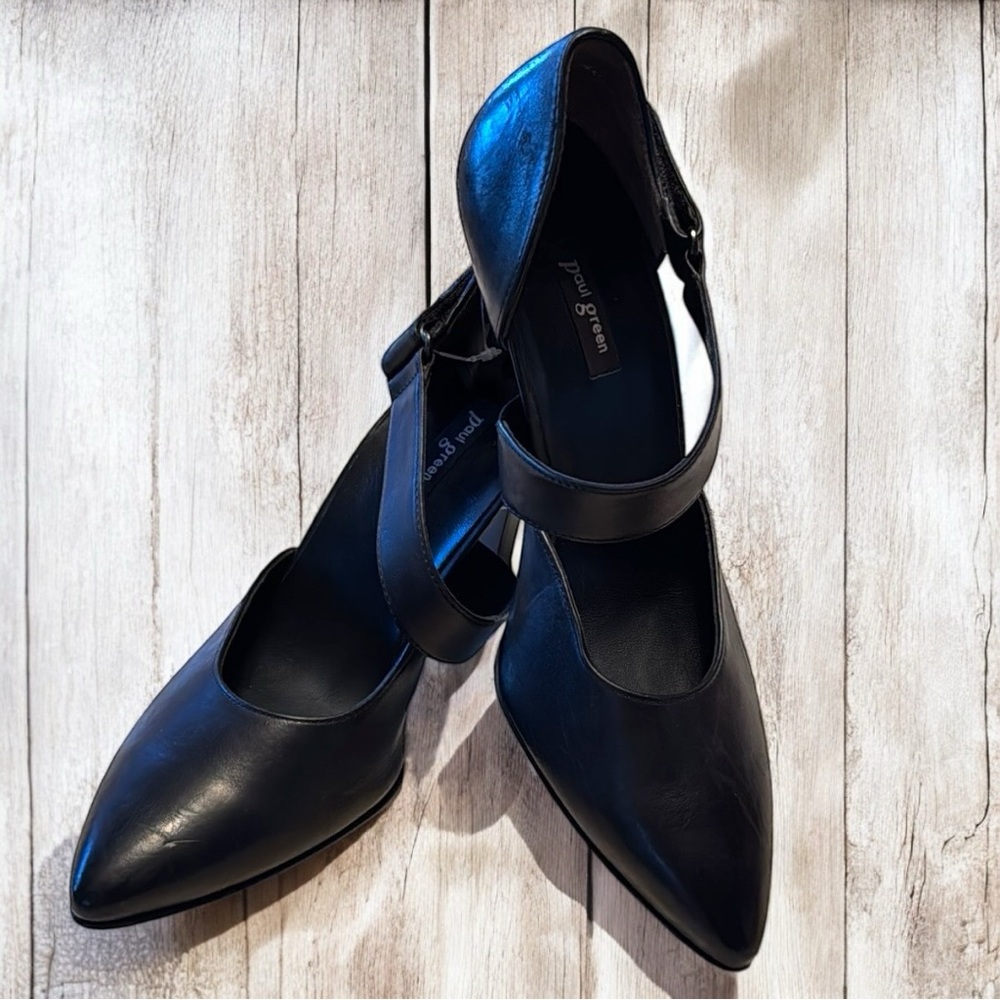 Paul Green Black Leather Heels